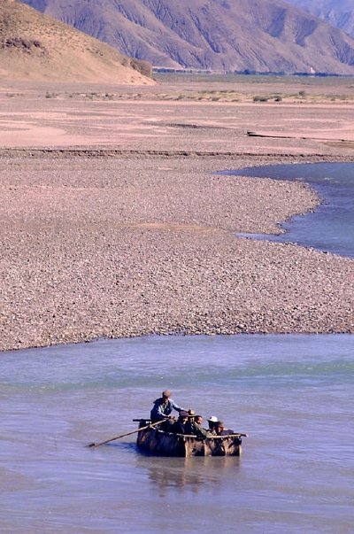 Yakhautboot auf dem Tsang Po