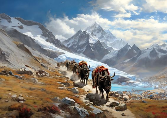 Yaks im Himalaya von HERZTOR
