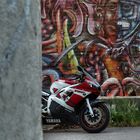 Yamaha R6 vor einer bunten Wand...