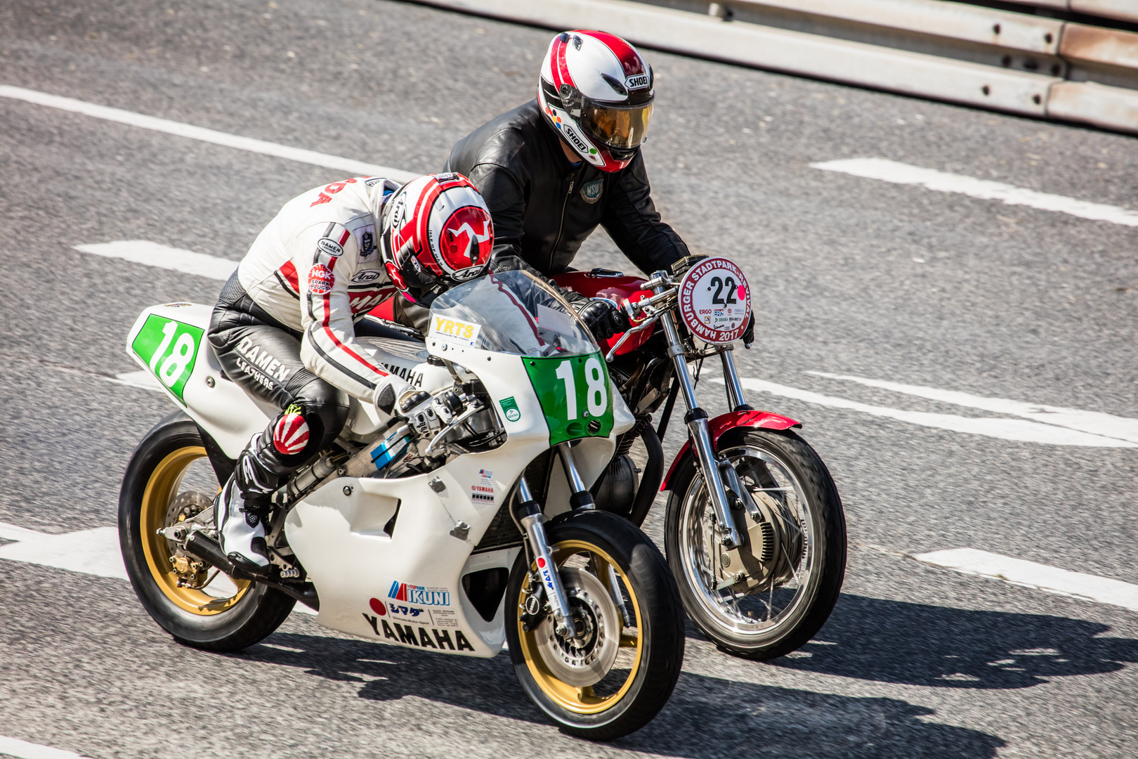 Yamaha TZ250 OW47, Baujahr 1982 und eine NSU Racemax, Baujahr 1956