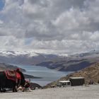 Yamdrok Yutsho, heiliger skorpionförmiger See in Tibet, Höhe 4482 Meter