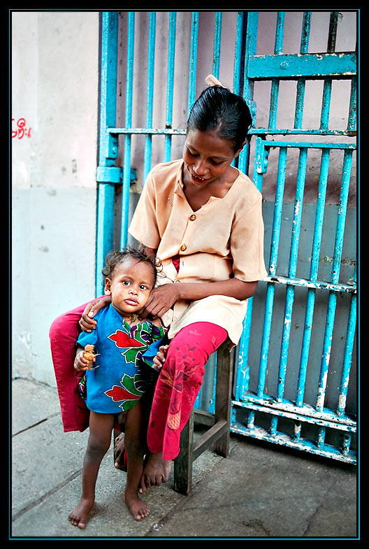 YANGOON: MOTHER AND SON....