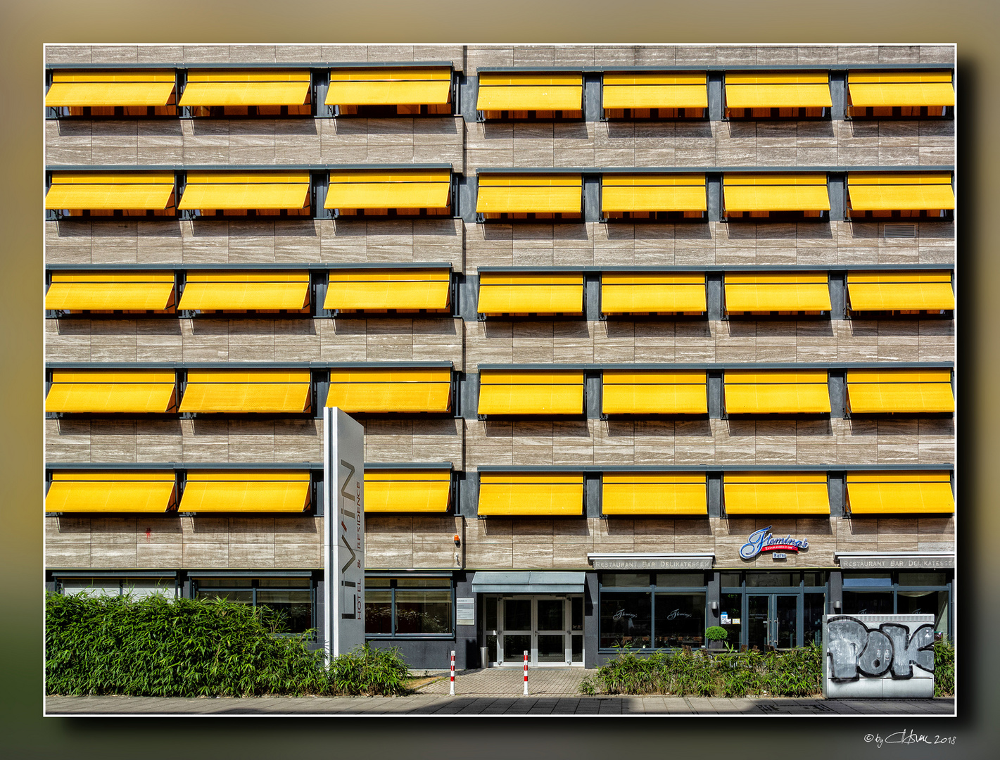 Yellow awnings