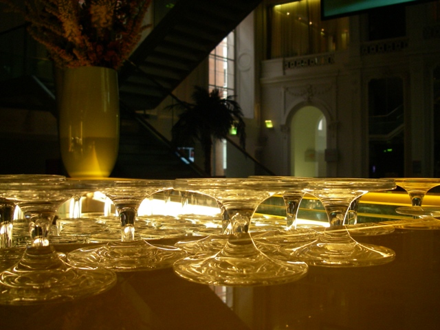 Yellow Bar and Glass feet