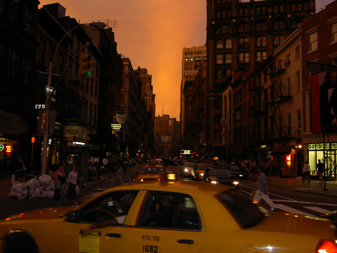 yellow cab & yellow sky