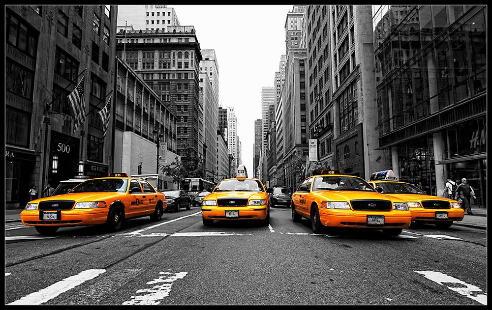 .yellow cabs.