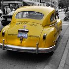 yellow cars in the streets of Vancouver