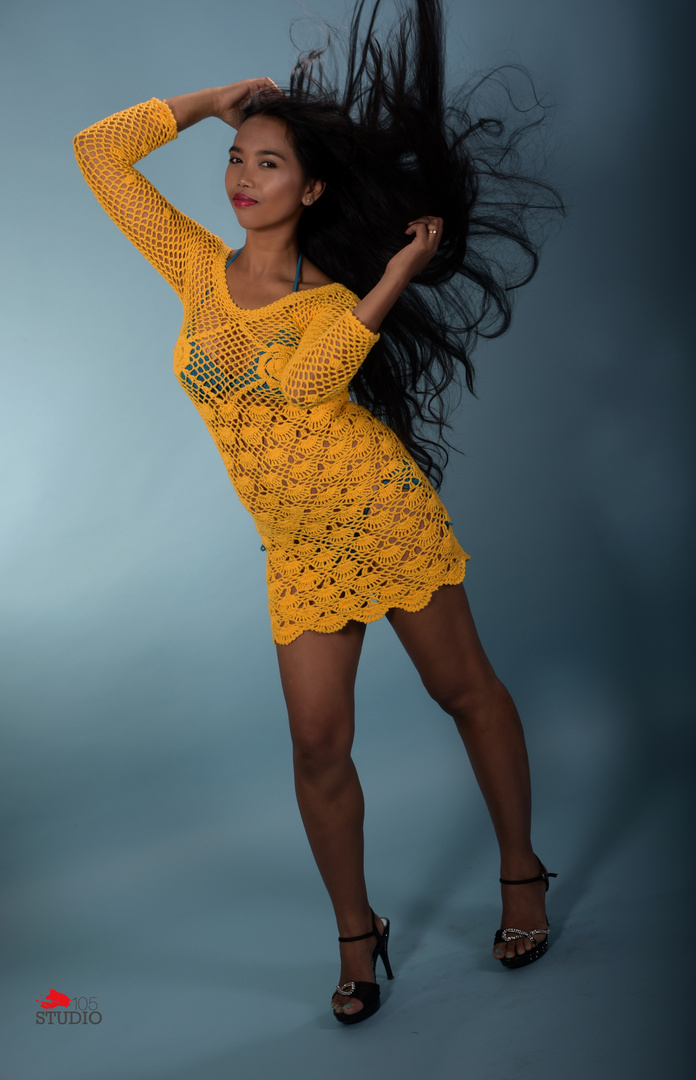 Yellow Crochet Dress