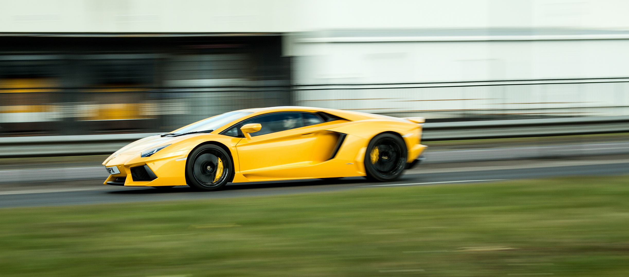 Yellow Lamborghini Aventador