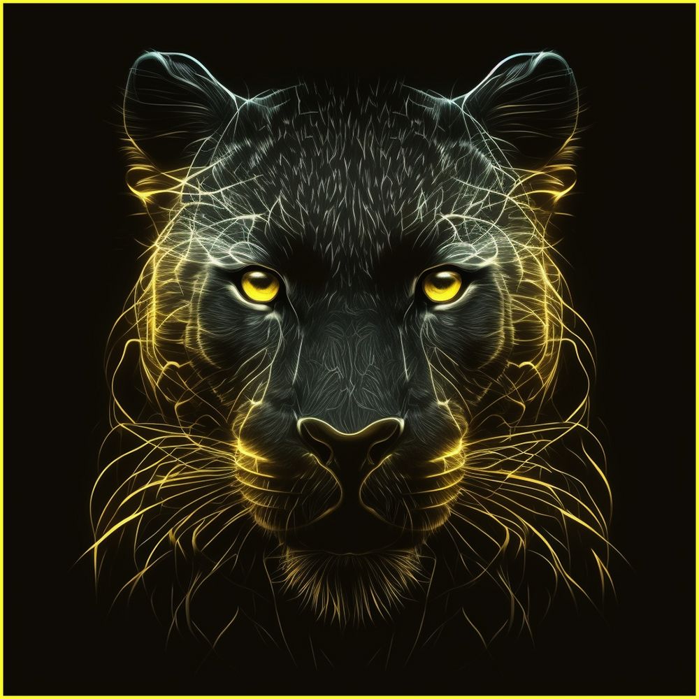Yellow Neon Black Panther