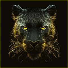 Yellow Neon Black Panther