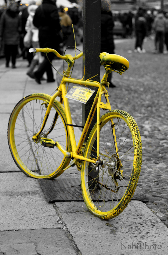 Yellow on two wheels