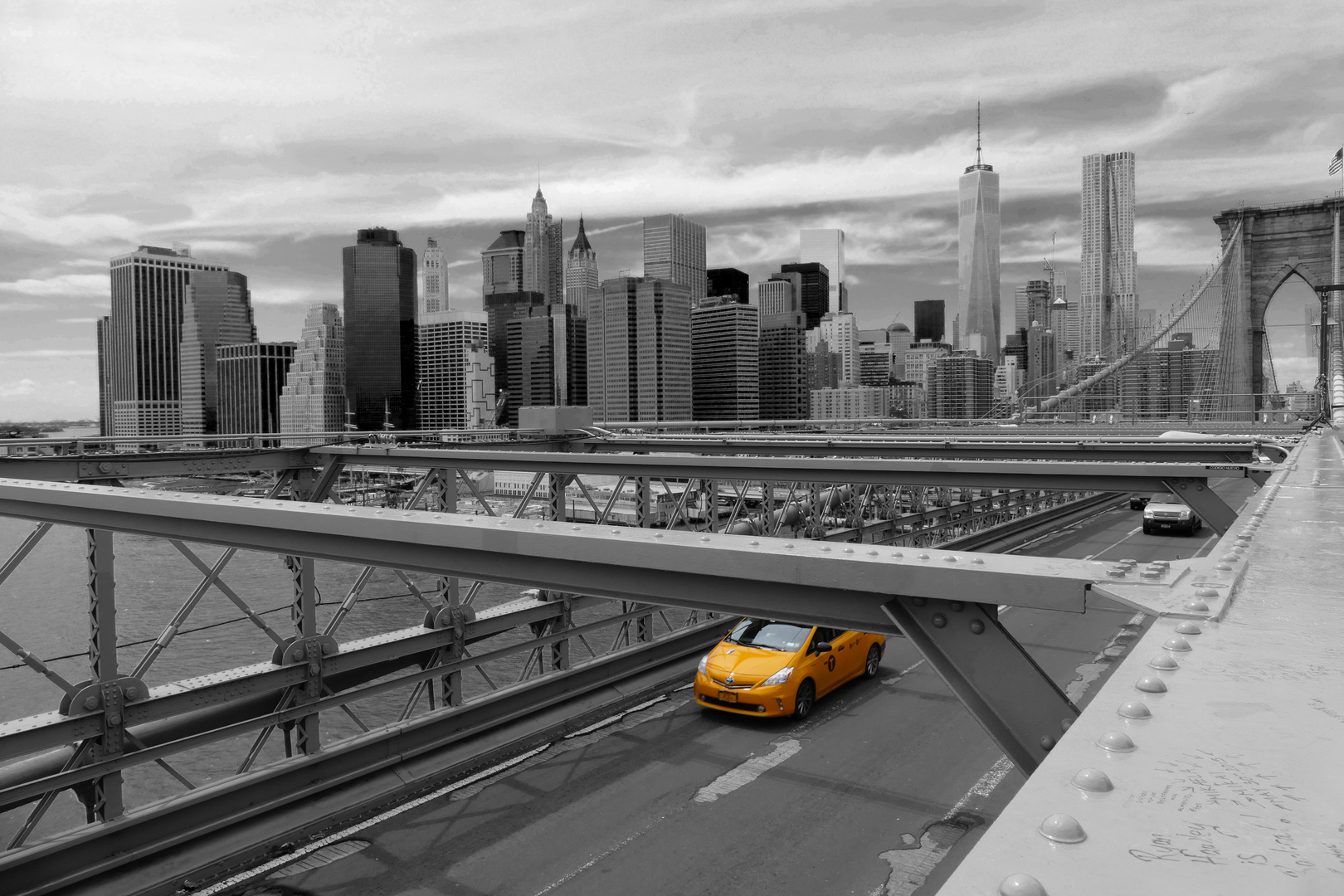 YellowCab auf der Brooklyn Bridge