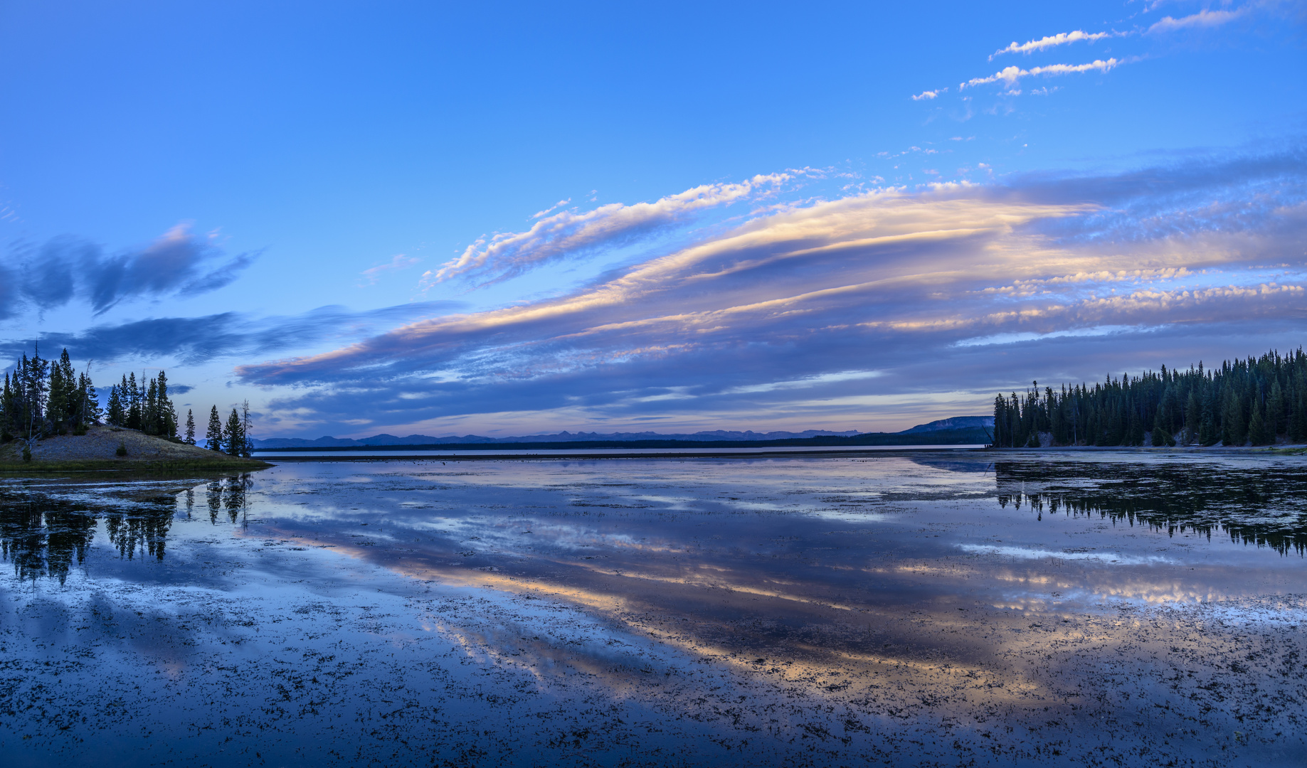 Yellowstone Lake, Wyoming, USA Foto & Bild wasser, abendstimmung, see