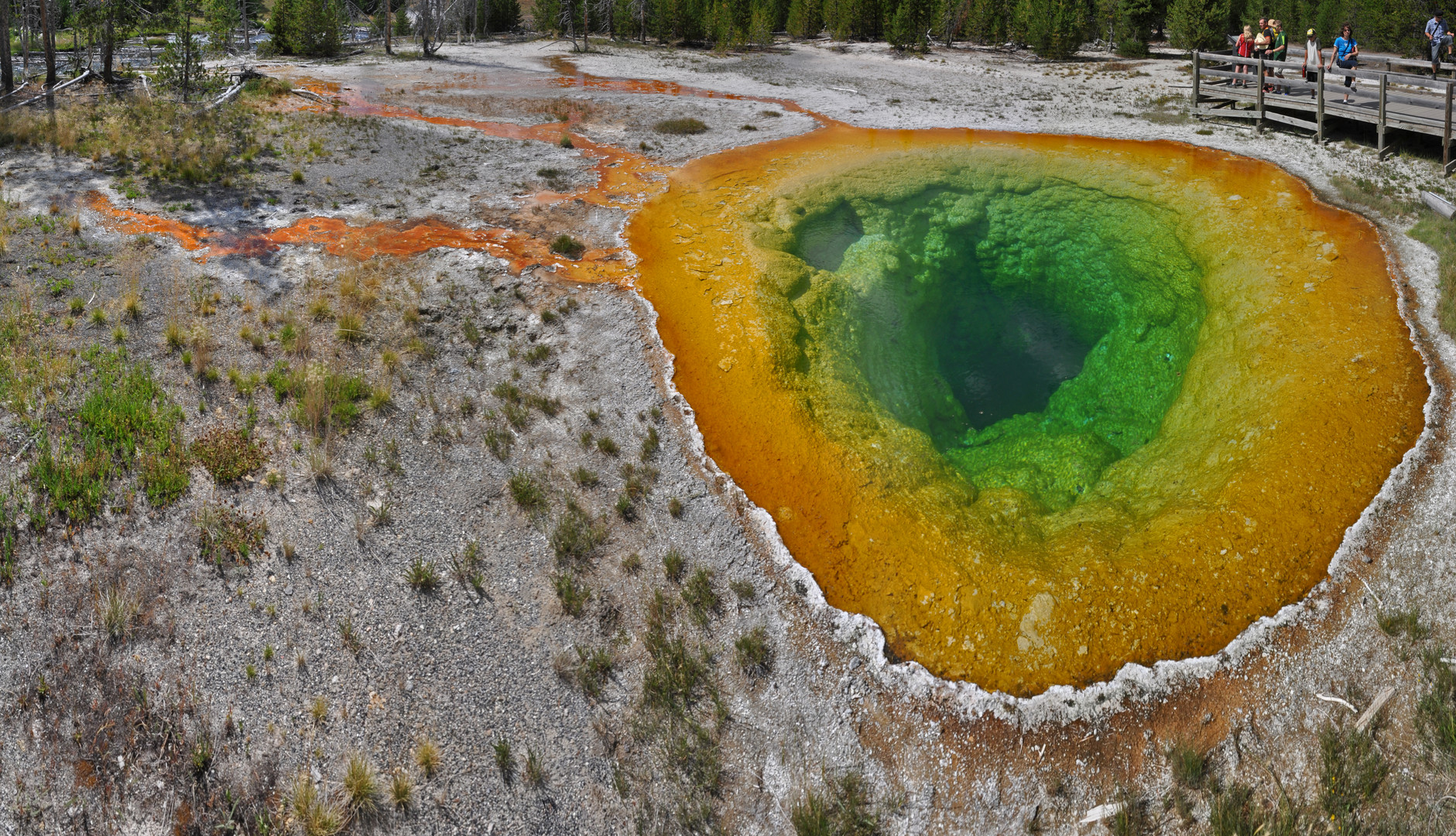 Yellowstone Nat. Park, Panoramaaufnahme der Morning Glory Spring, August 2012