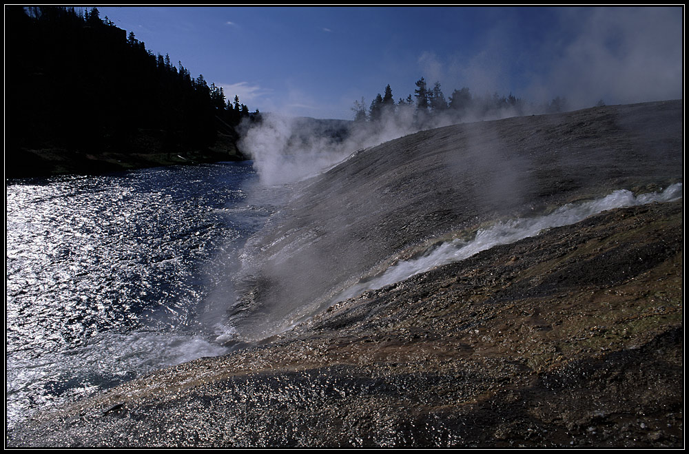 Yellowstone NP Ablauf der Grand Prismatic Spring