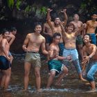 Young boys enjoy at Gitgit waterfall