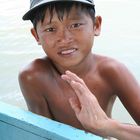 young cambodian, near the floating village of Chong Kneas