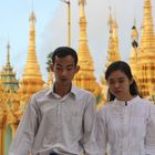 young couple at Shwedagon Temple