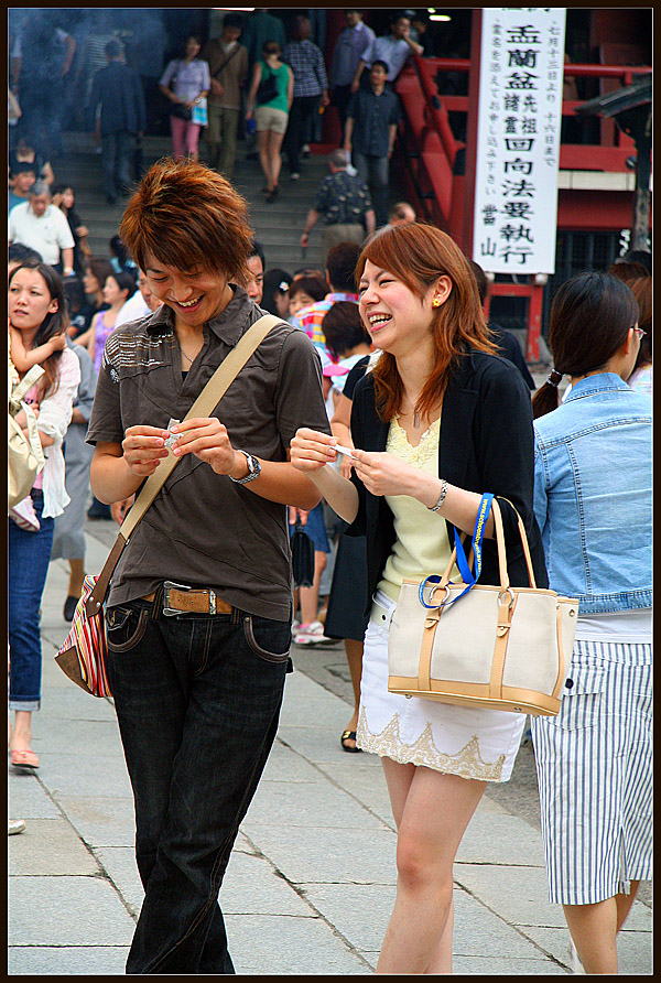 Young couple in Asakusa Temple
