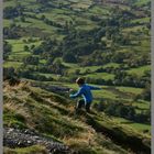 young fell runner on the side of CatBells, English lake district