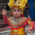 Young girl Legong dancing