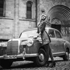 Young Lady and Old Car 