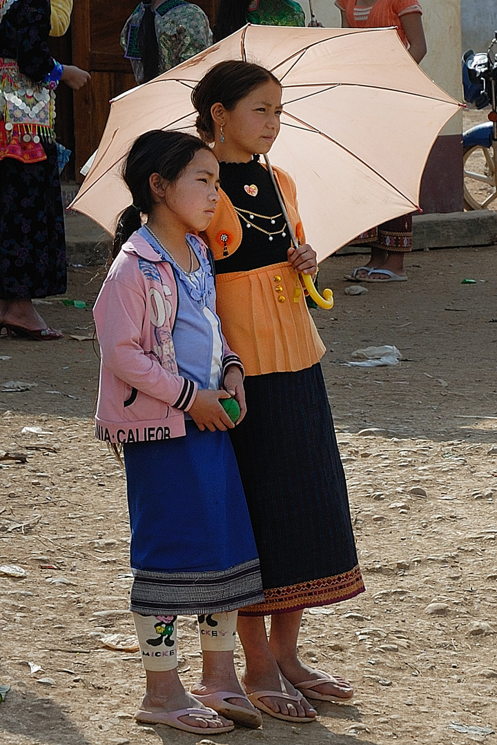 Young local visitors at the Hmong festival