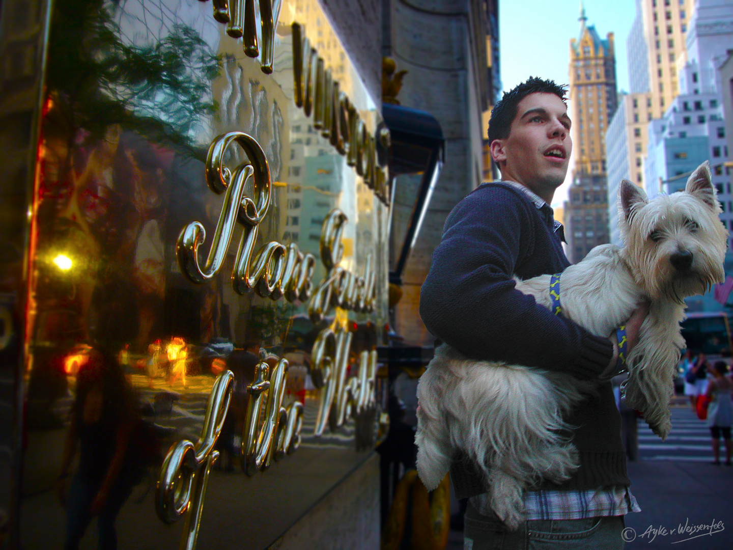 "Young Man with Dog" New York City