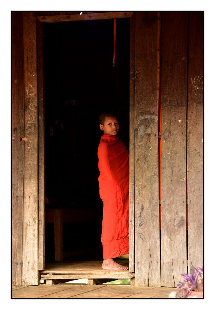 Young monk at home