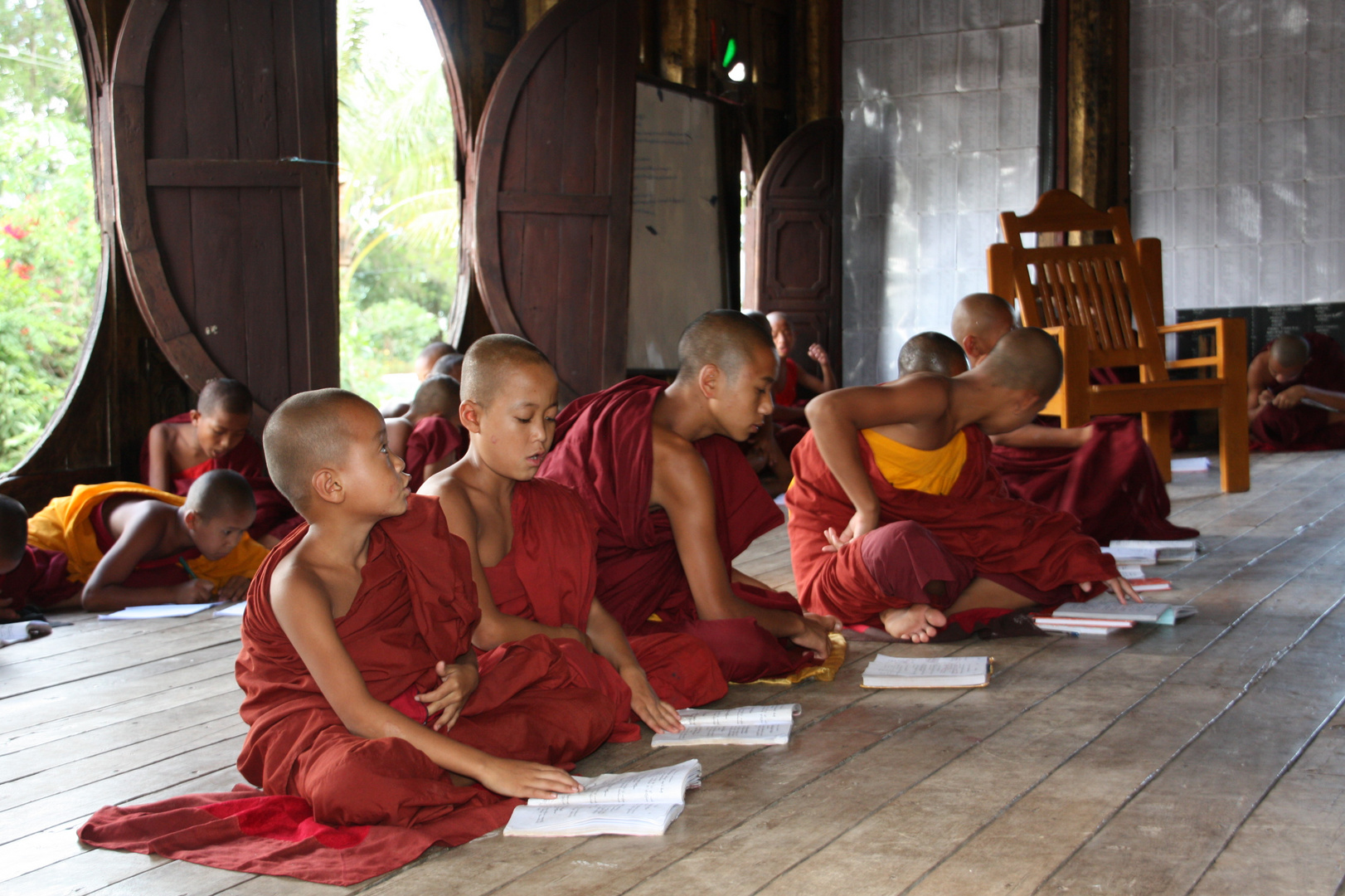 young monks in school