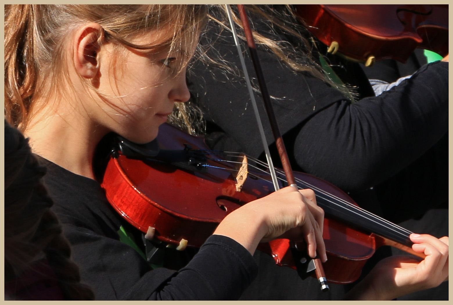 young musician concentrating