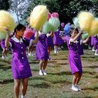 Young schoolgirls make cheerleeders