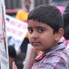 Young Tamil demonstrator in London's Parliament Sqaure, London.