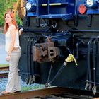 Young Woman and Train...,Blue Ridge Scenic Railway BLRX#7529, Georgia,USA