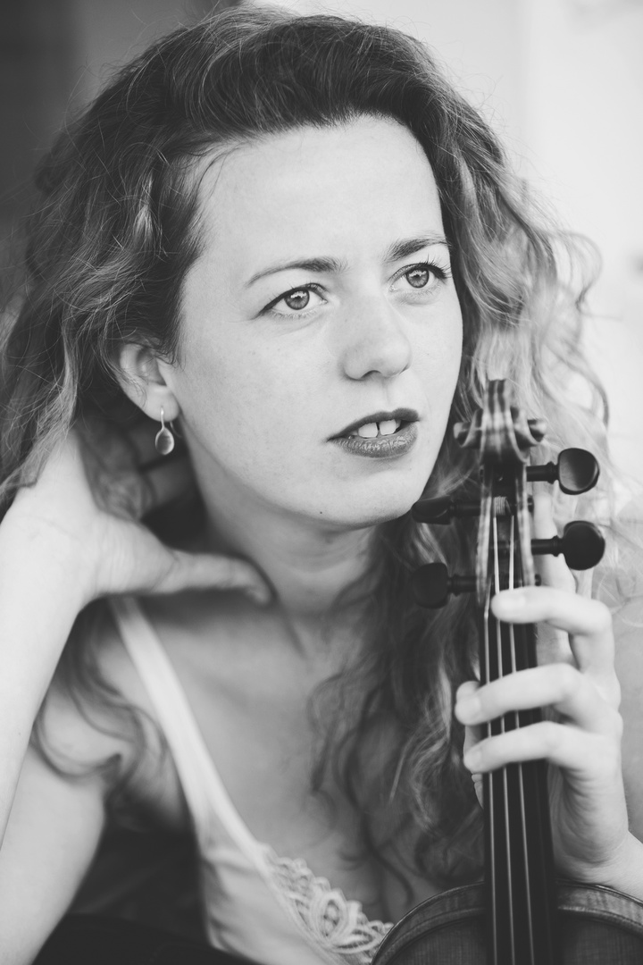 Young woman with a violin