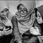 young women in KL, interaction