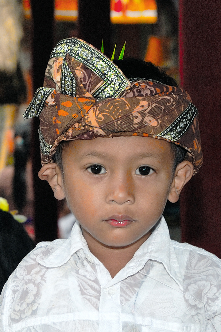 Young worshiper in the temple