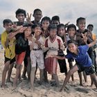 Youngster group present for beach photo