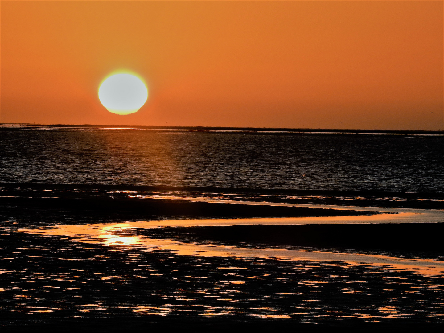 Z und Sonnenuntergang an der Lagune in Walvisbay