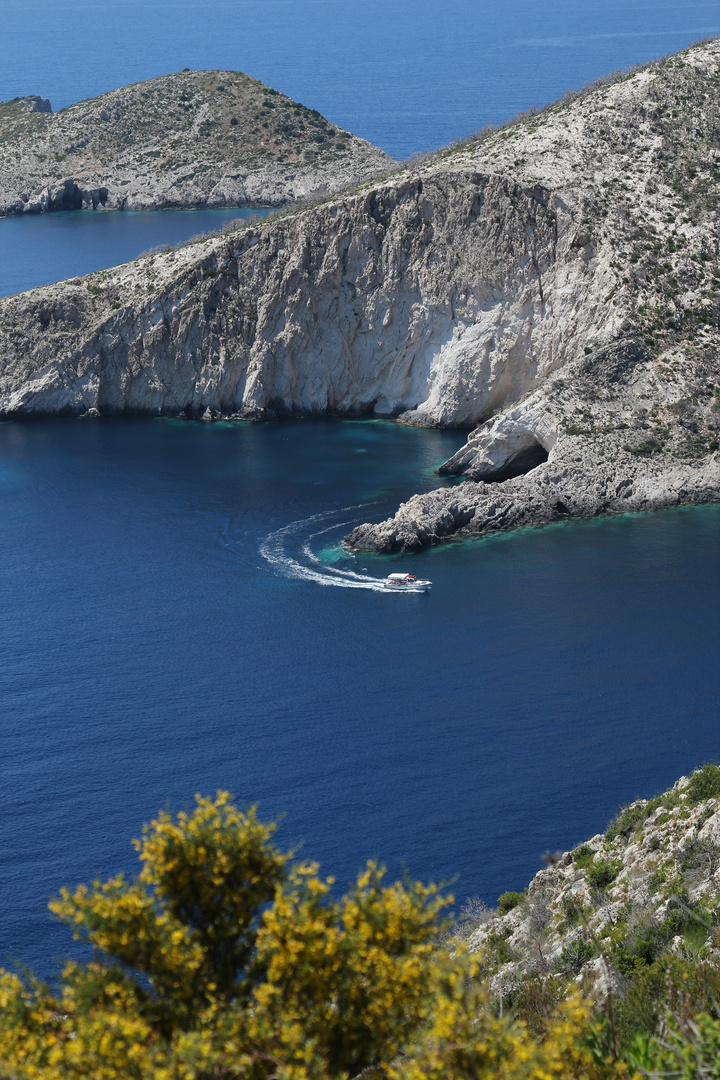 Zakynthos, Blick auf die Steilküste bei Porto Vromi