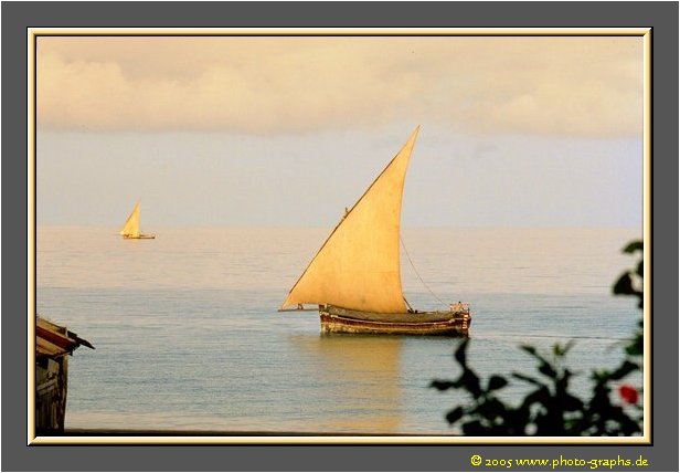 Zanzibar 2001 - Dhow at Sunset - Stone Town