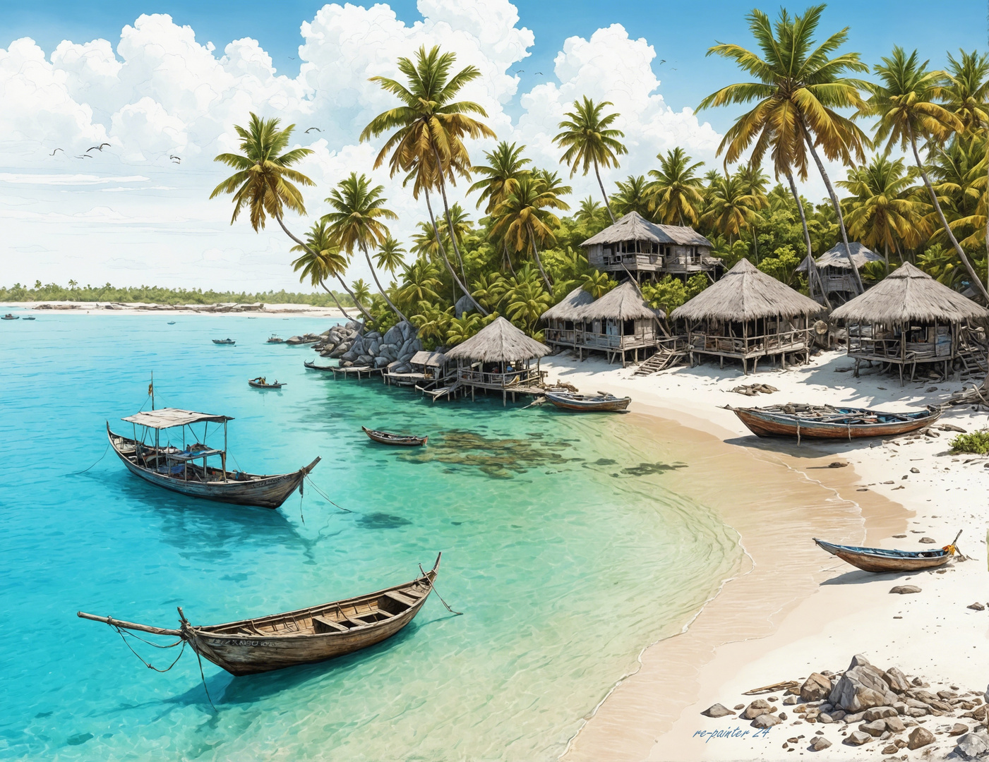 Zanzibar, plages de Mnemba avec du sable blanc fantastique  