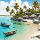 Zanzibar, plages de Mnemba avec du sable blanc fantastique  