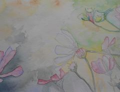 Zarte Blüten in Aquarell