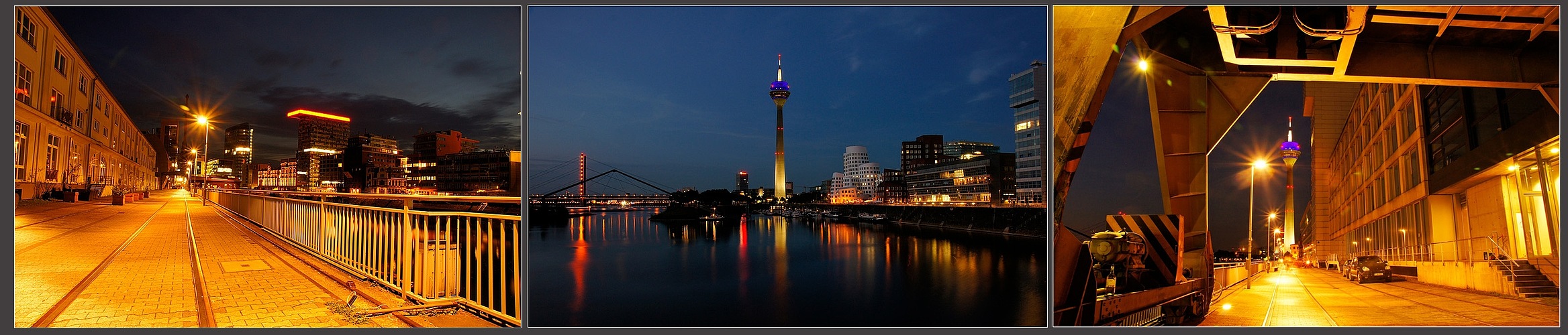 Zauber des Medienhafens bei Nacht