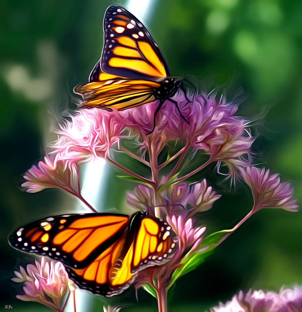 Zauberhafte Blumen mit Besuch