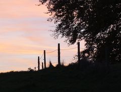 Zaun vor dem Abendhimmel