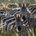 Zebras am frühen Morgen