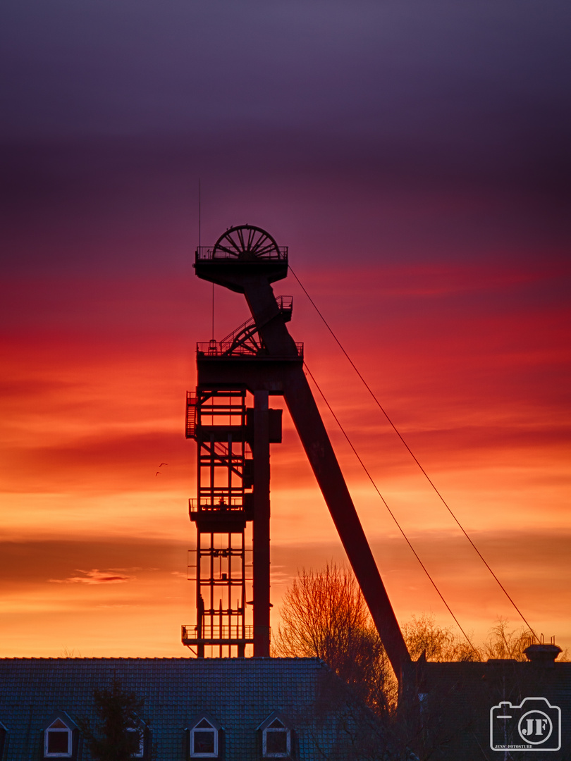 Zeche Grillo, Sonnenaufgang in Kamen